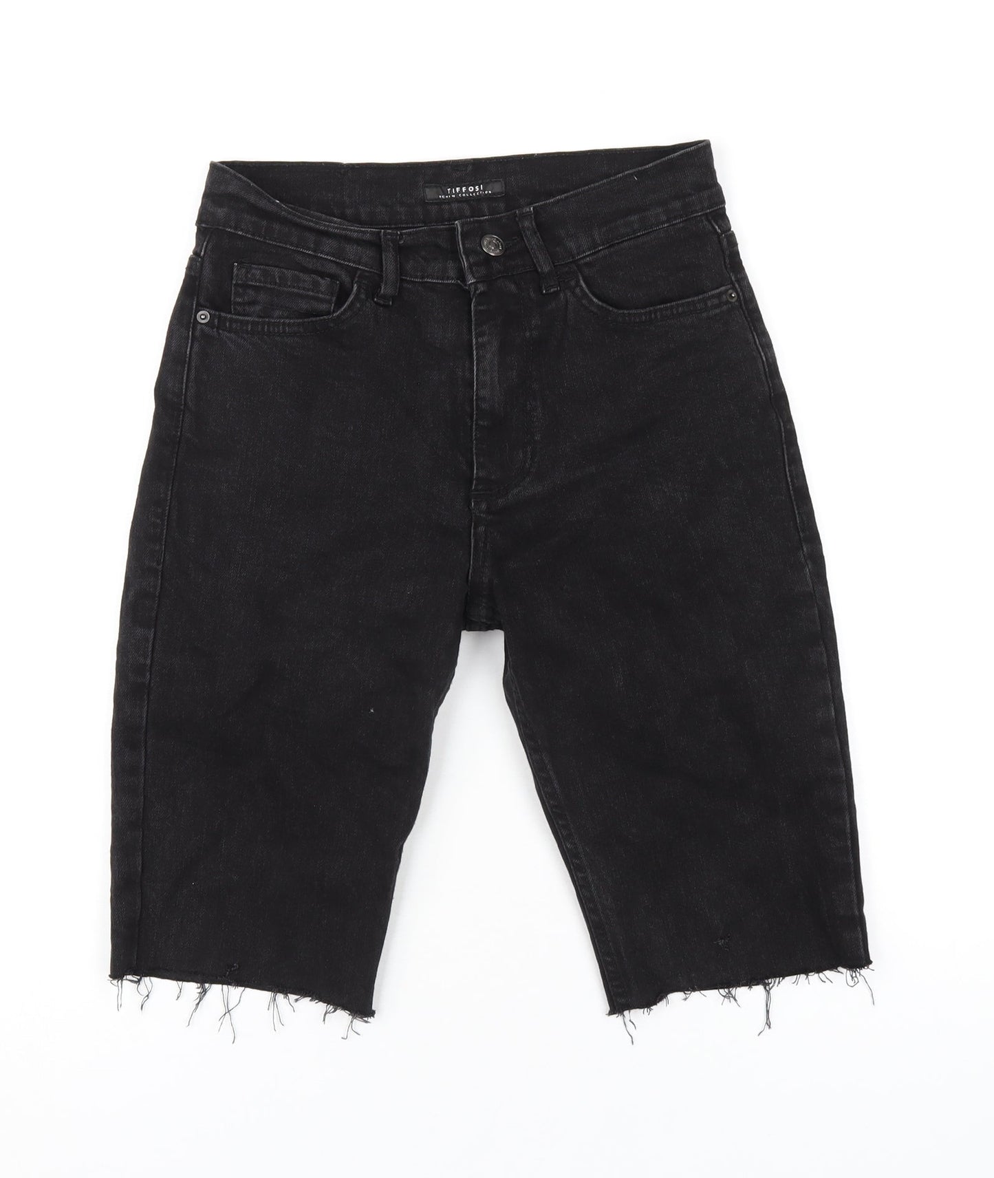 Tiffosi Mens Black Cotton Bermuda Shorts Size 28 in L12 in Regular Zip