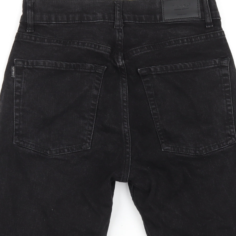Tiffosi Mens Black Cotton Bermuda Shorts Size 28 in L12 in Regular Zip