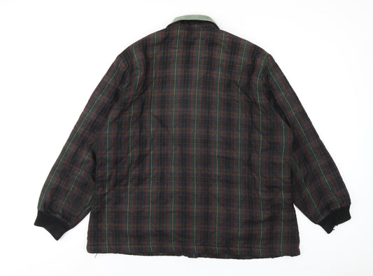 Country Casuals Womens Multicoloured Plaid Quilted Coat Size 22 Snap