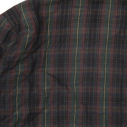 Country Casuals Womens Multicoloured Plaid Quilted Coat Size 22 Snap