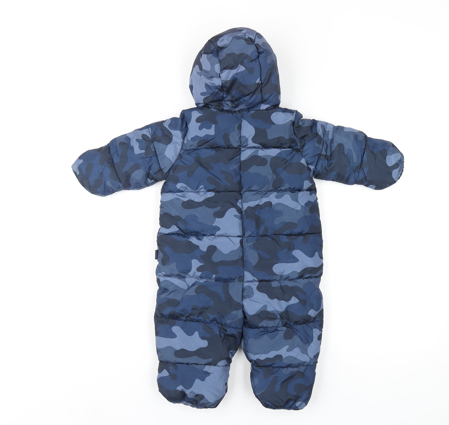 Gap Boys Blue Camouflage Puffer Jacket Snowsuit Size 3-6 Months Zip