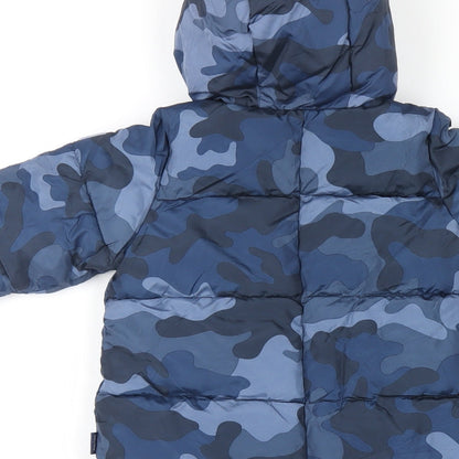 Gap Boys Blue Camouflage Puffer Jacket Snowsuit Size 3-6 Months Zip