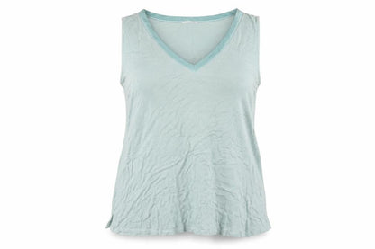 Monsoon Womens Green Viscose Basic Tank Size L V-Neck
