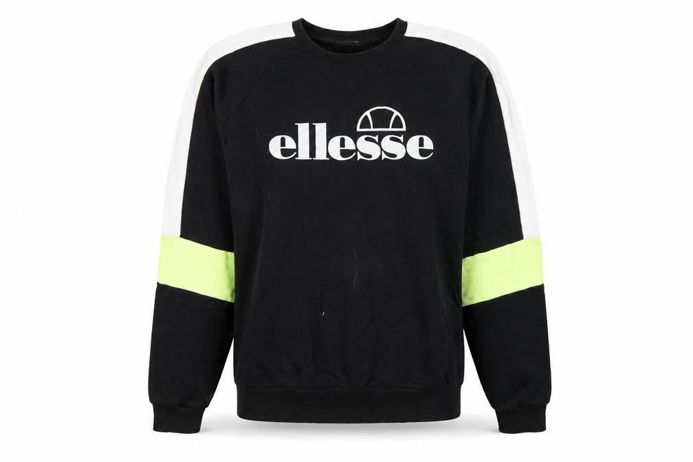 Ellesse Womens Black Cotton Pullover Sweatshirt Size 8 Pullover
