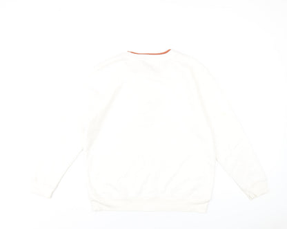 Hasting & Smith Womens White Cotton Pullover Sweatshirt Size M Pullover