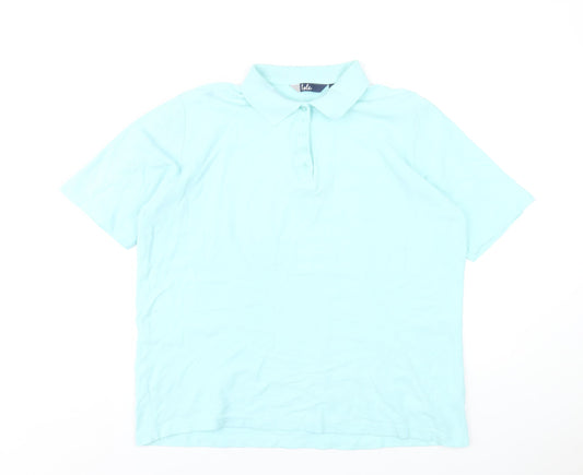 EWM Womens Blue Cotton Basic Polo Size 22 Collared
