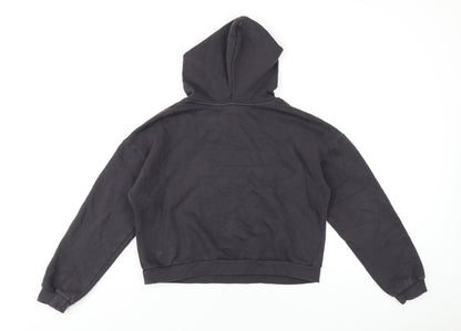 H&M Girls Grey Cotton Pullover Hoodie Size 14 Years Pullover - Garfield