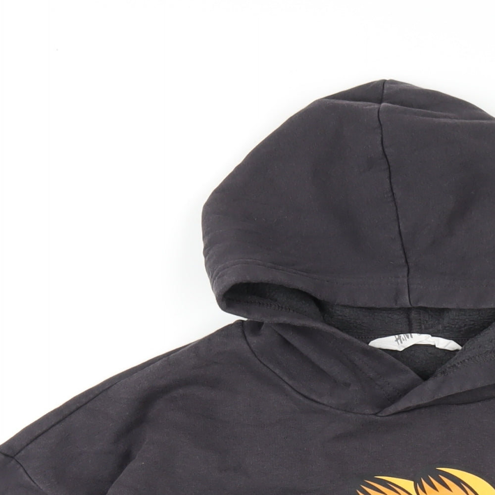 H&M Girls Grey Cotton Pullover Hoodie Size 14 Years Pullover - Garfield