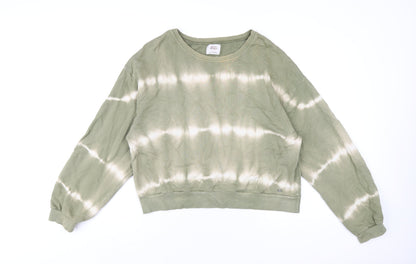 Womens UK Size M Pull&Bear Green Pullover Sweatshirt