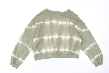 Womens UK Size M Pull&Bear Green Pullover Sweatshirt