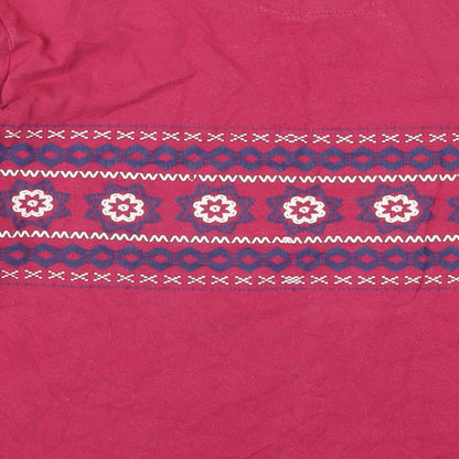 Board Angels Womens Pink Geometric Cotton Basic T-Shirt Size 14 Round Neck
