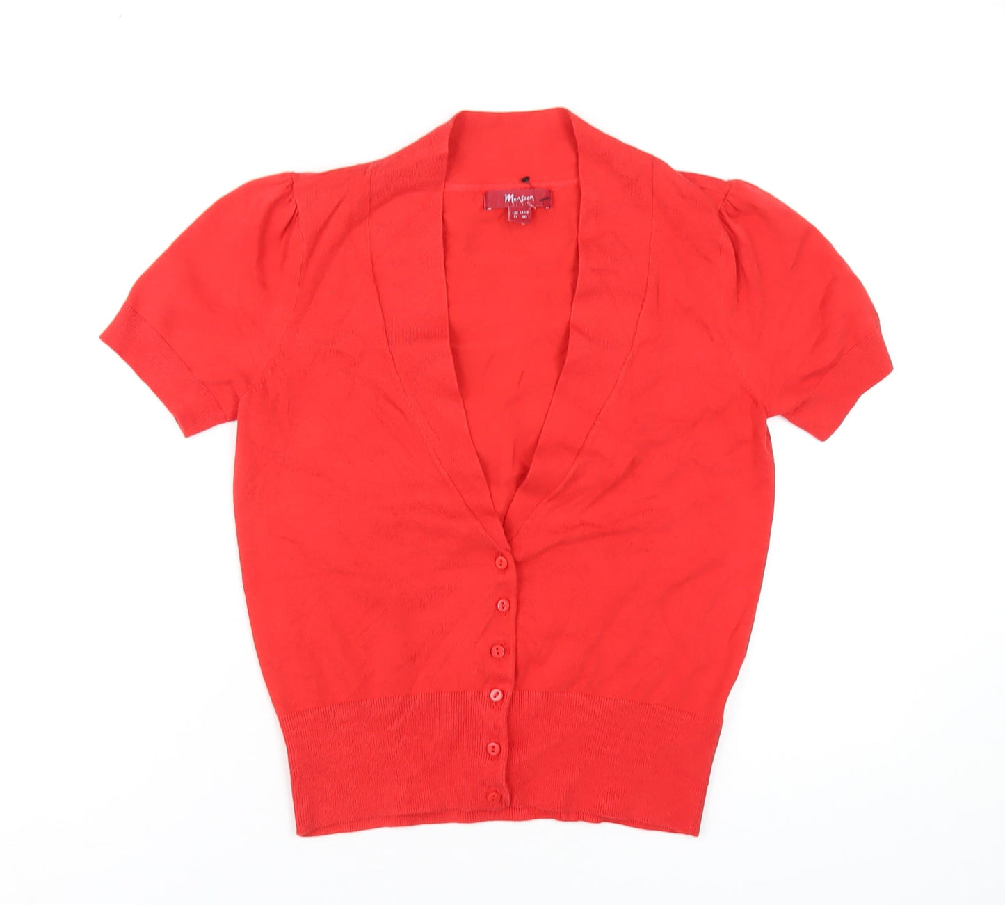 Womens UK Size 12 Monsoon Red Cardigan Jumper