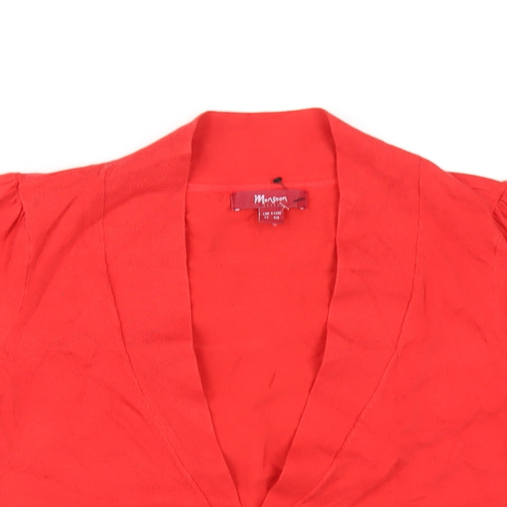 Womens UK Size 12 Monsoon Red Cardigan Jumper