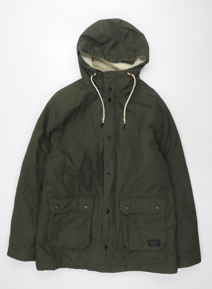 Mens UK Size L Divided by H&M Green Parka Coat