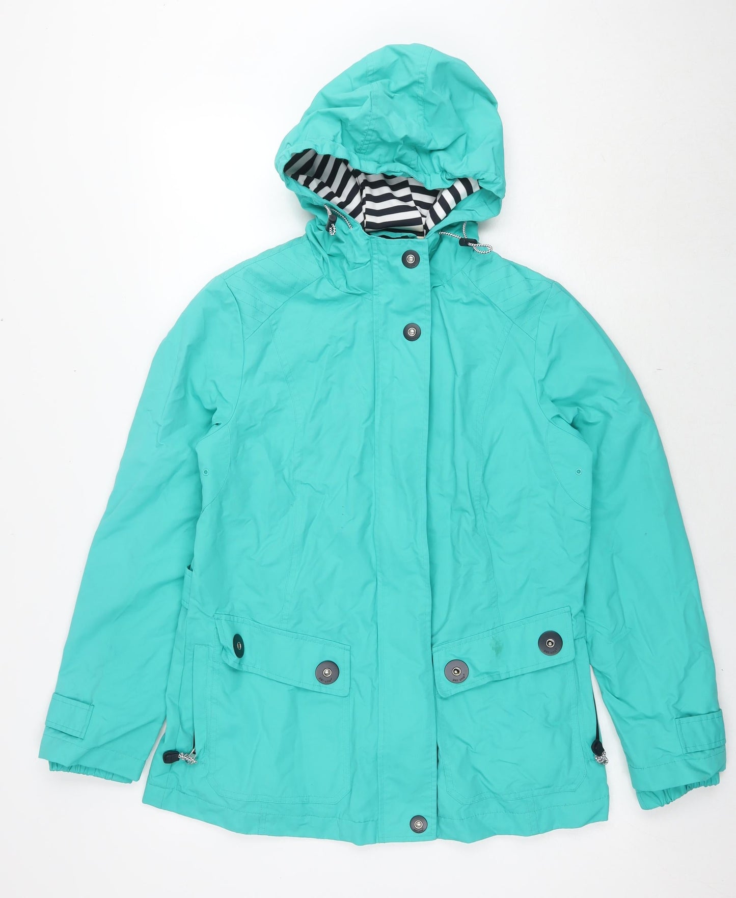 Womens UK Size 10 Marks and Spencer Blue Rain Coat