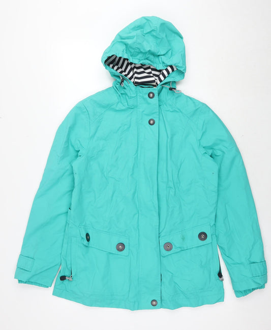 Womens UK Size 10 Marks and Spencer Blue Rain Coat