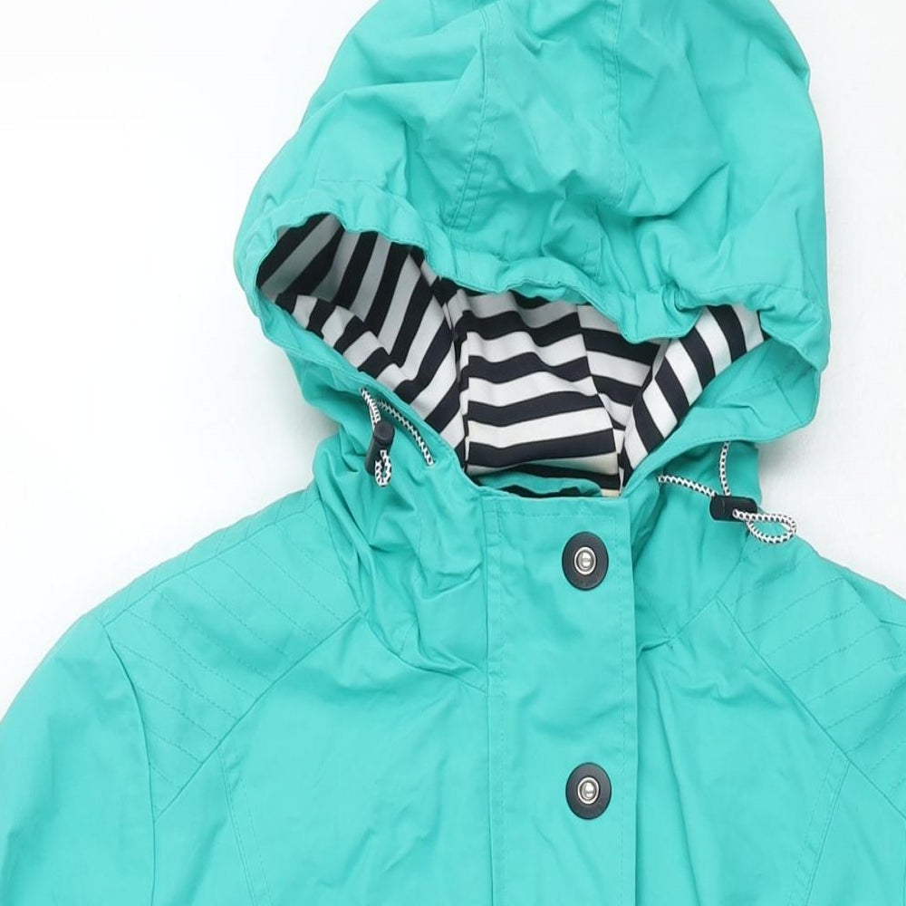 Womens UK Size 10 Marks and Spencer Blue Rain Coat
