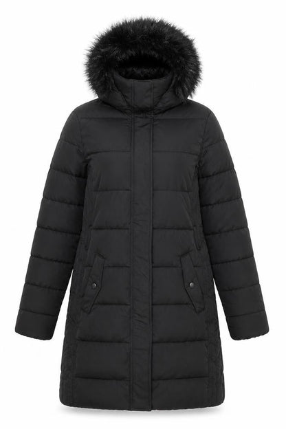 Womens UK Size 10 Warehouse Black Parka Coat