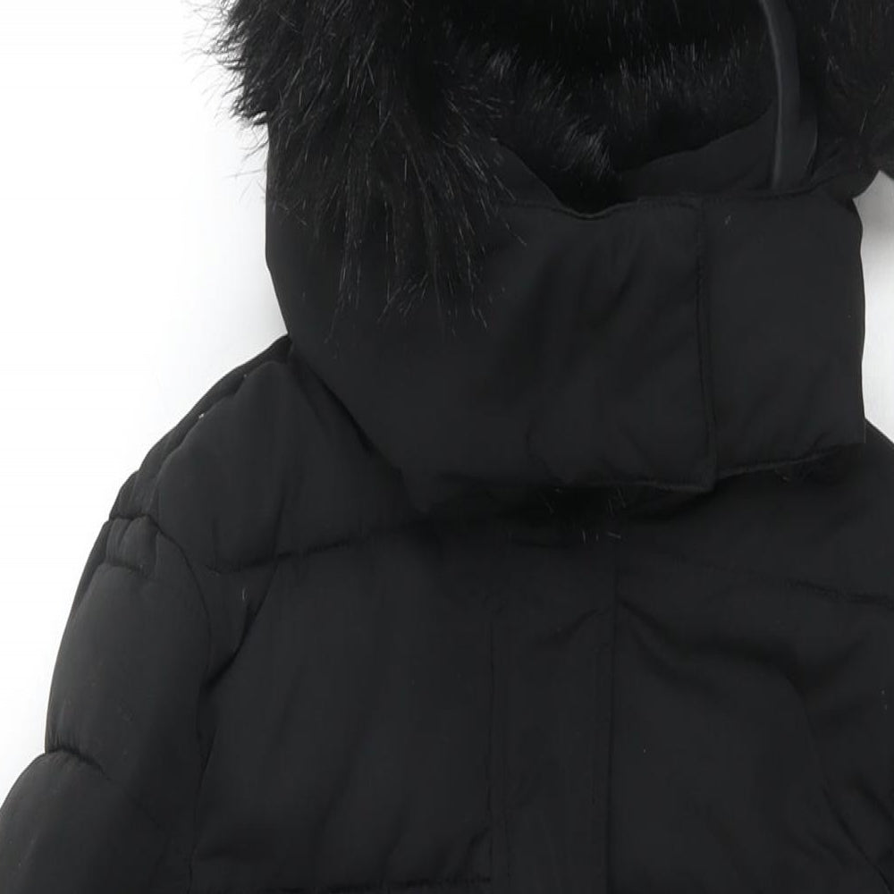 Womens UK Size 10 Warehouse Black Parka Coat
