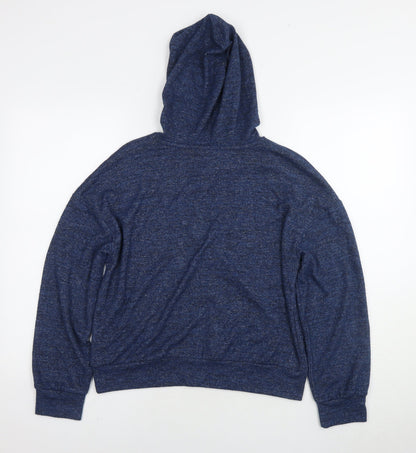 Marks & Spencer Womens Blue Polyester Pullover Hoodie Size 12 Zip