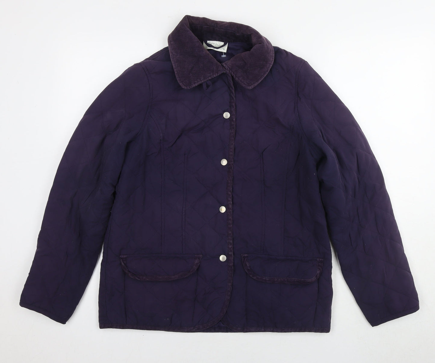 Womens UK Size M Jumper Purple Quilted Coat