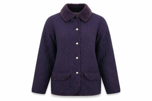 Womens UK Size M Jumper Purple Quilted Coat