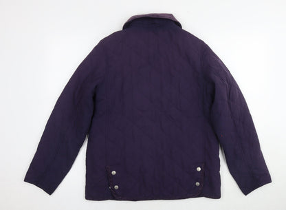 Womens UK Size M Jumper Purple Quilted Coat