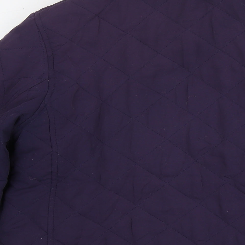 Womens UK Size M Jumper Purple Quilted Coat