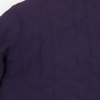 Womens UK Size M Jumper Purple Quilted Coat