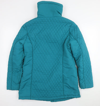 Womens UK Size S First Avenue Blue Quilted Coat