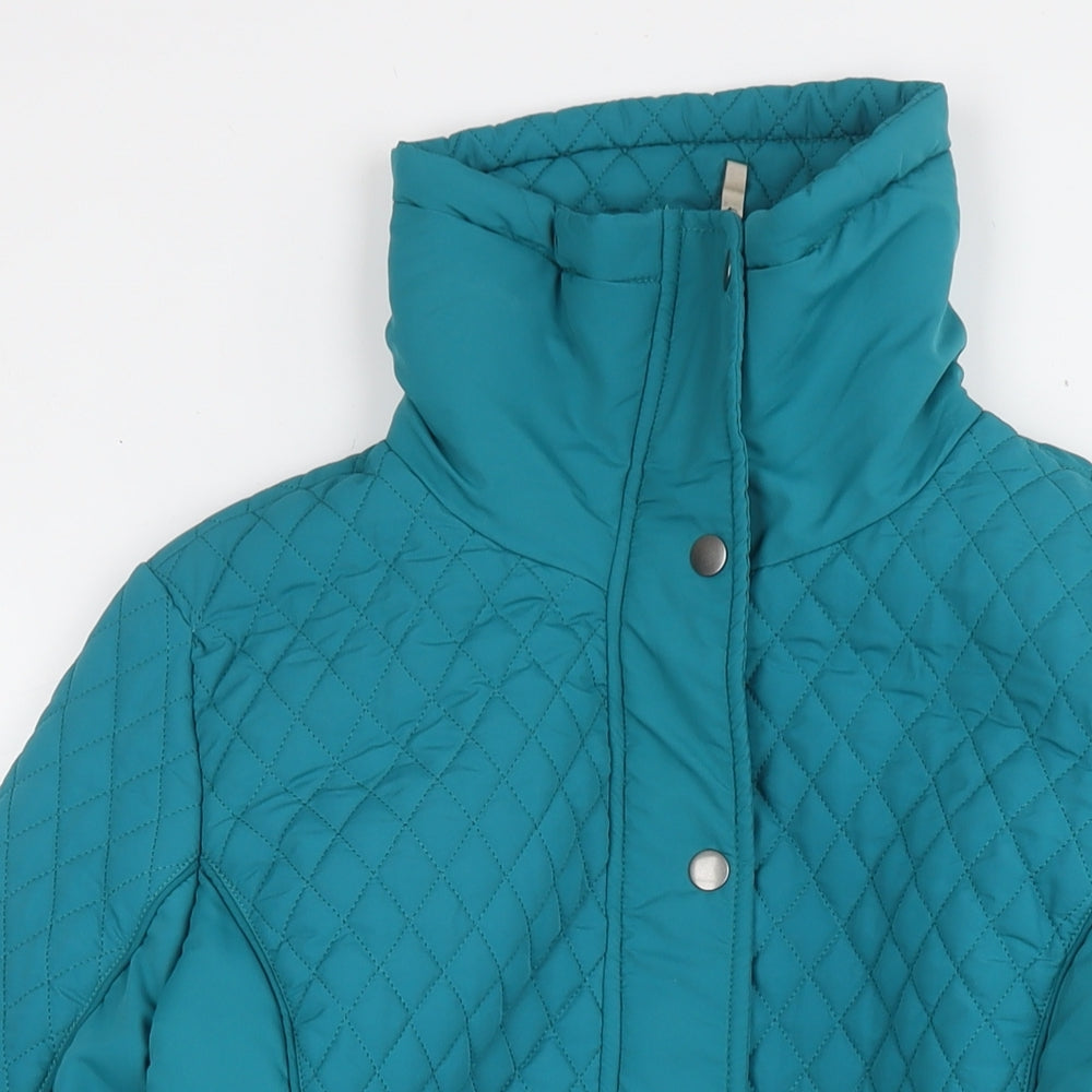 Womens UK Size S First Avenue Blue Quilted Coat