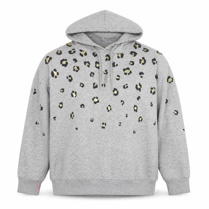 Next Womens Silver Cotton Pullover Hoodie Size S Pullover - Leopard detail