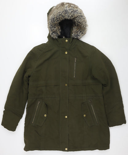 Avenue Womens Grey Parka Jacket Size 16 Zip