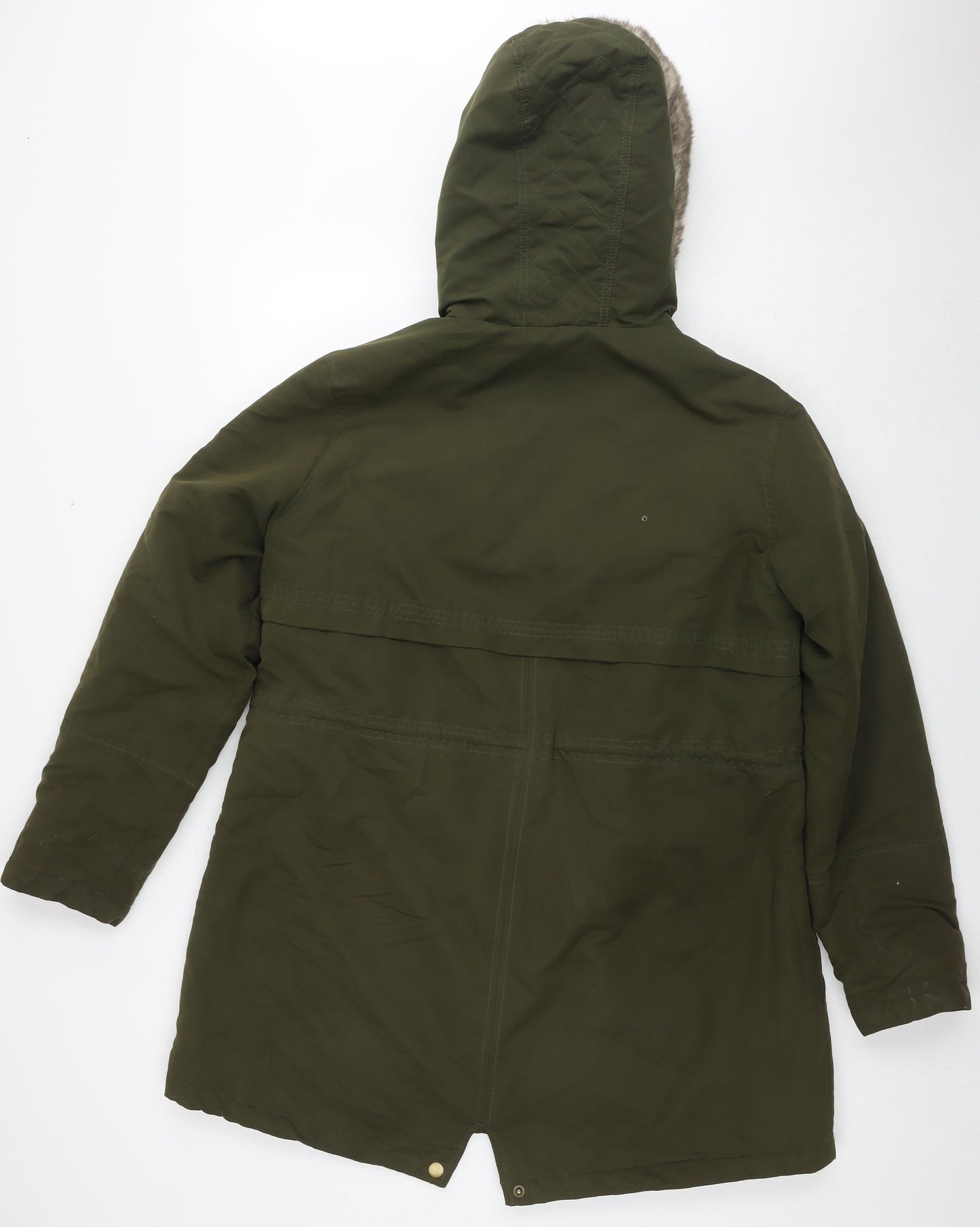 Avenue Womens Grey Parka Jacket Size 16 Zip