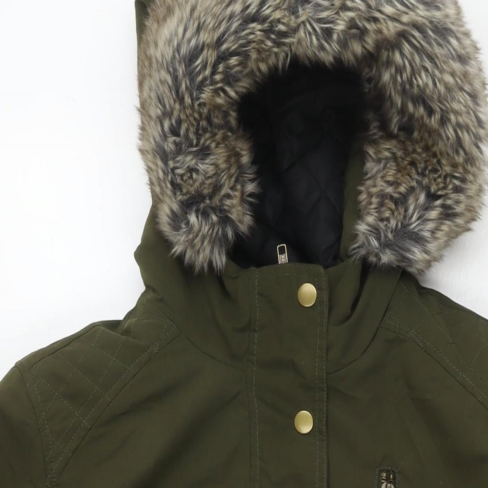 Avenue Womens Grey Parka Jacket Size 16 Zip