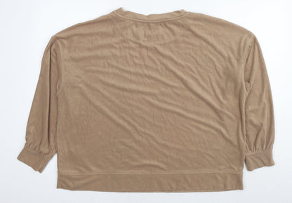 H&M Womens Brown Polyester Pullover Sweatshirt Size XL Pullover