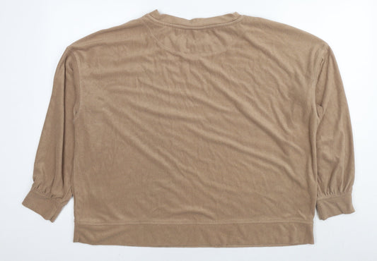 H&M Womens Brown Polyester Pullover Sweatshirt Size XL Pullover