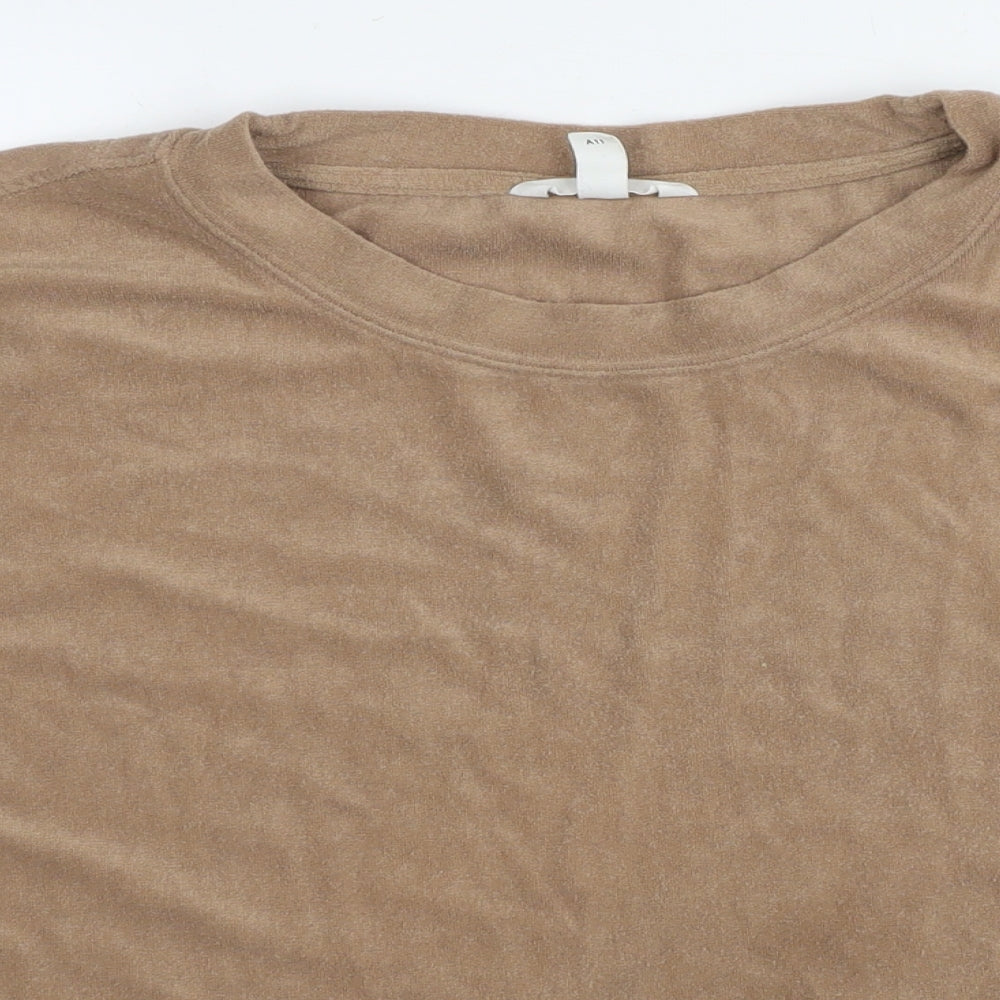 H&M Womens Brown Polyester Pullover Sweatshirt Size XL Pullover