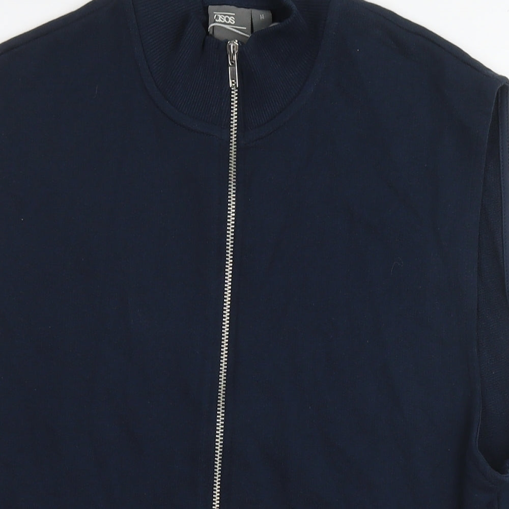 Mens UK Size M ASOS Blue Full Zip Hoodie