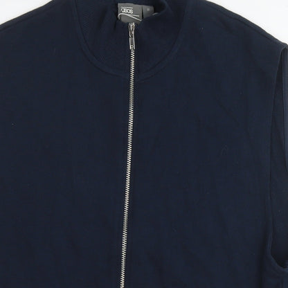 Mens UK Size M ASOS Blue Full Zip Hoodie