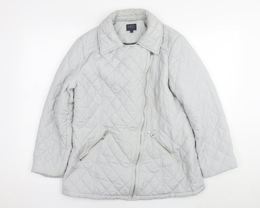 Womens UK Size 12 Marks and Spencer Grey Quilted Coat
