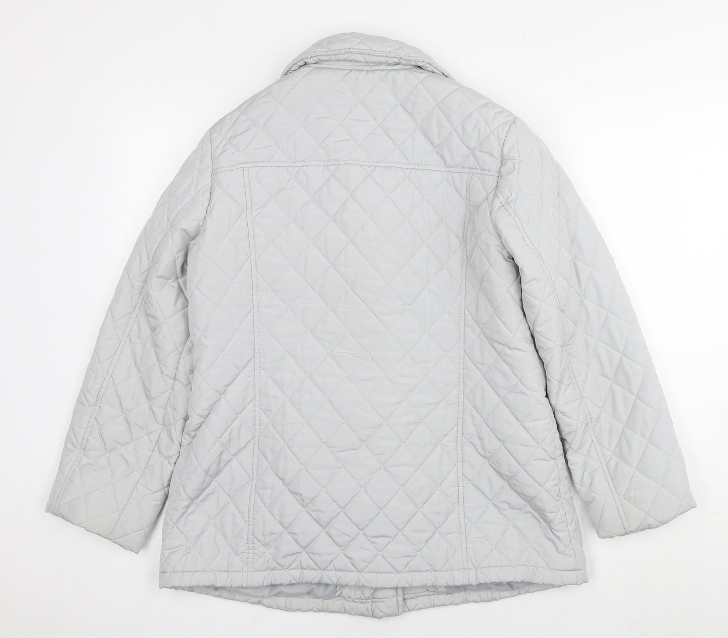 Womens UK Size 12 Marks and Spencer Grey Quilted Coat