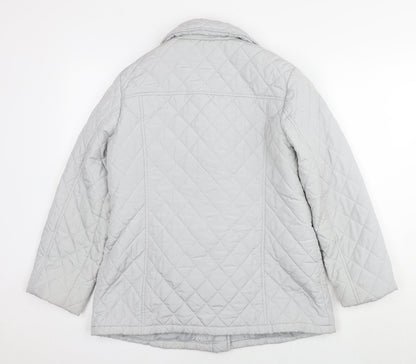 Womens UK Size 12 Marks and Spencer Grey Quilted Coat
