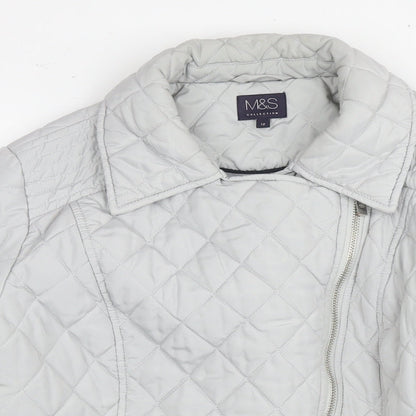 Womens UK Size 12 Marks and Spencer Grey Quilted Coat