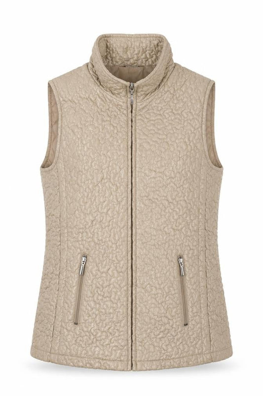 Alexara Womens Beige Gilet Waistcoat Size 12 Zip