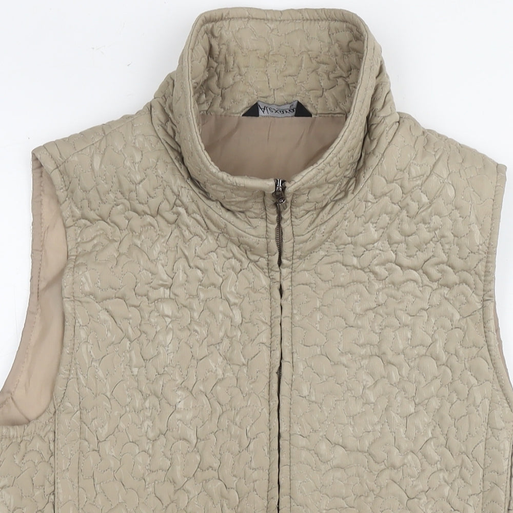 Alexara Womens Beige Gilet Waistcoat Size 12 Zip