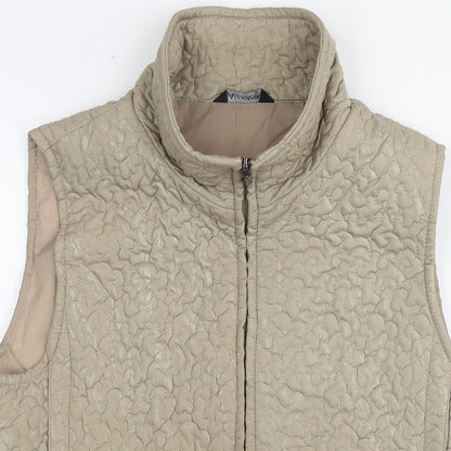 Alexara Womens Beige Gilet Waistcoat Size 12 Zip