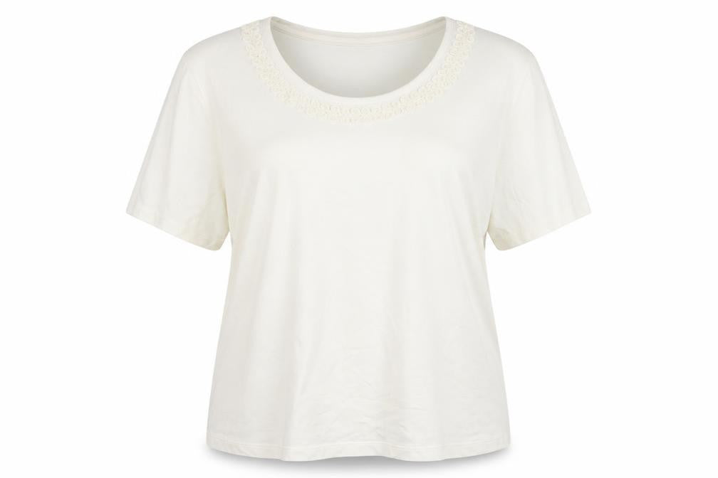 Marks & Spencer Womens White Cotton Basic T-Shirt Size 16 Round Neck