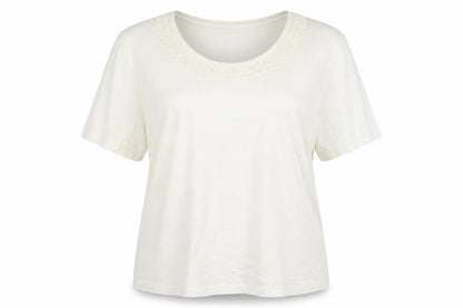 Marks & Spencer Womens White Cotton Basic T-Shirt Size 16 Round Neck