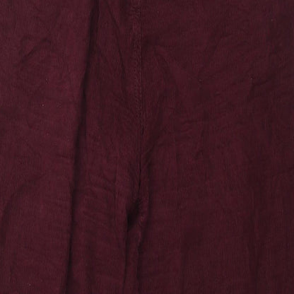 Studio Womens Red Cotton Trousers Size 14 L28 in Regular Zip